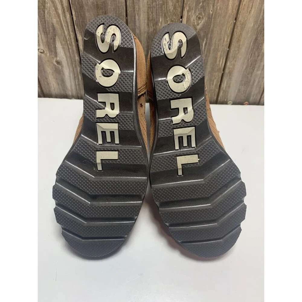 SOREL Lexie Wedge Gold Star Boots Womens / Youth Brown Leather 5